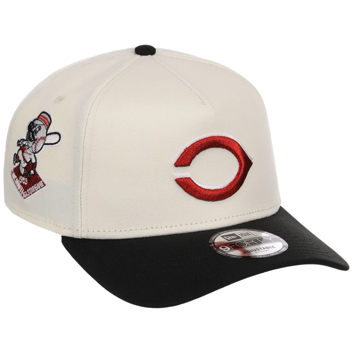Cincinnati Reds MLB Flipmode 2.0 New Era 9FORTY A-Frame (Chrome/Black/Gray) front view