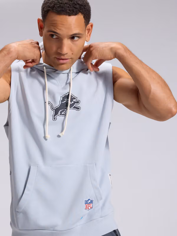 Detroit Lions 2026 NFL Rivalries Sideline Sleeveless Hoodie Gray view 6