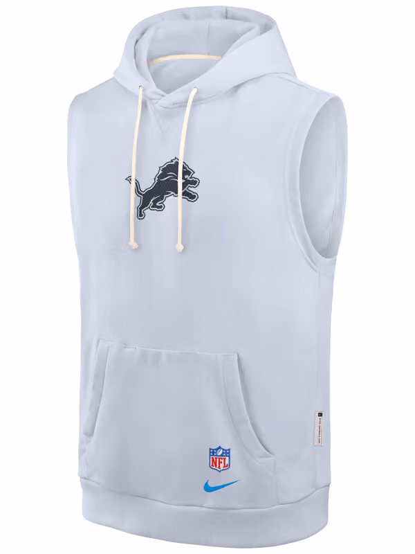 Detroit Lions 2026 NFL Rivalries Sideline Sleeveless Hoodie Gray view 2