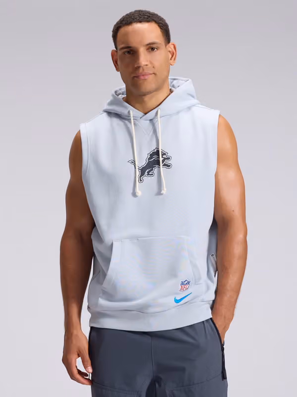 Detroit Lions 2026 NFL Rivalries Sideline Sleeveless Hoodie Gray view 4