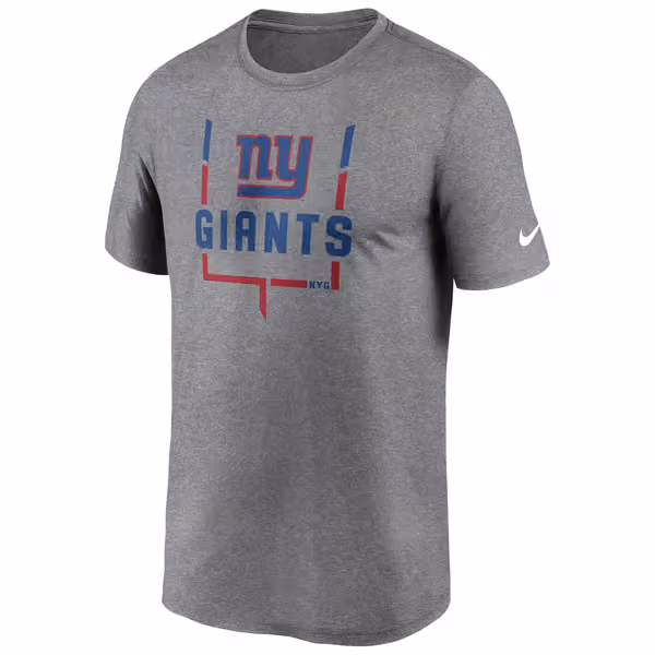 New York Giants Goal Post Nike Legend Performance NFL T-Shirt Gray view 1