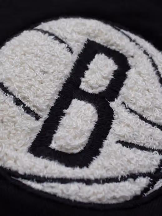 Brooklyn Nets Letterman Hooded NBA Jacket Black view 3