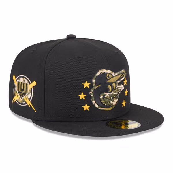 Baltimore Orioles 2024 MLB Authentic Armed Forces New Era 59FIFTY Fitted Cap product photo