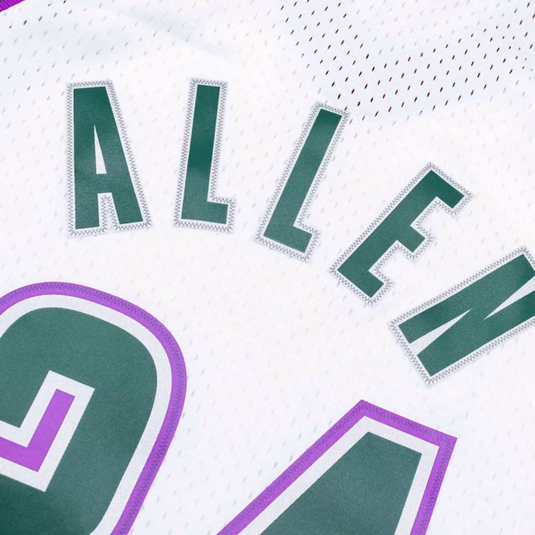 Ray Allen #34 Milwaukee Bucks 1996-97 Mitchell & Ness Swingman NBA Jersey White view 4