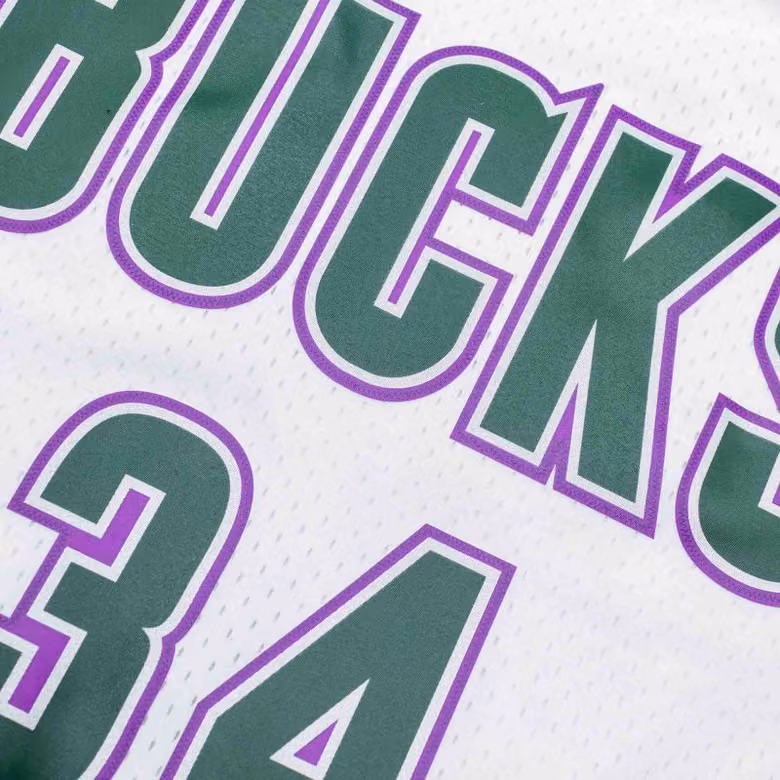 Ray Allen #34 Milwaukee Bucks 1996-97 Mitchell & Ness Swingman NBA Jersey White view 5