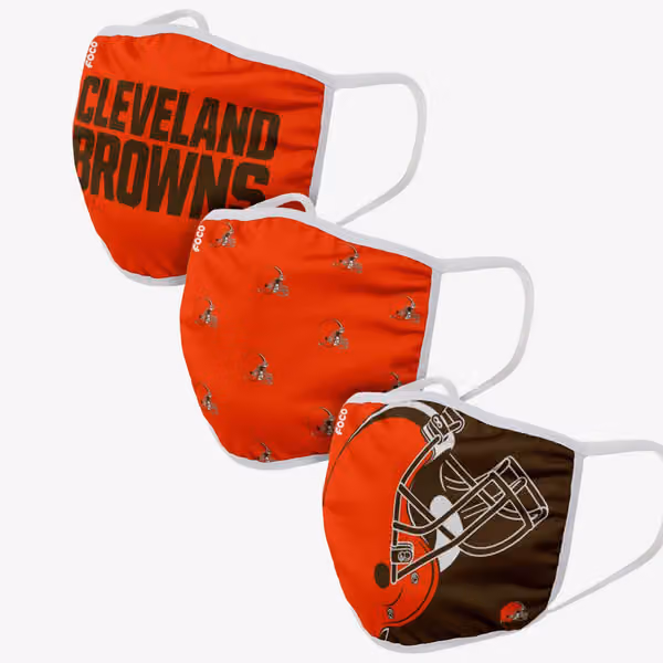 Cleveland Browns Face Covering NFL Face Mask (3-Pack) view 1
