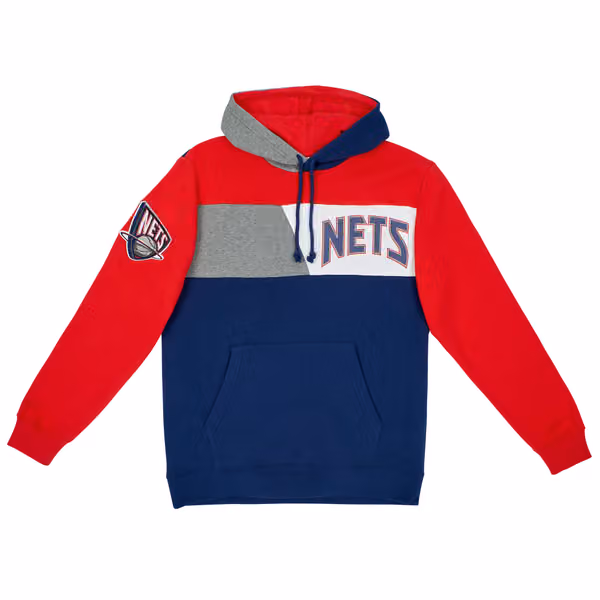 New Jersey Nets Mitchell & Ness Color Blocked NBA Fleece Hoodie view 1