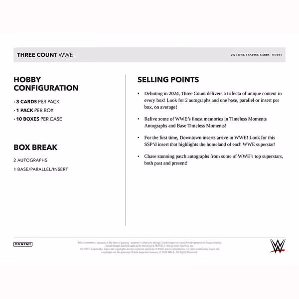 2024 Panini Three Count WWE Wrestling Hobby Box view 4