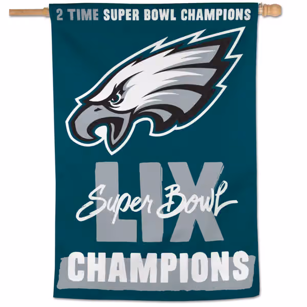 Philadelphia Eagles Super Bowl LIX Champions NFL Flag view 1