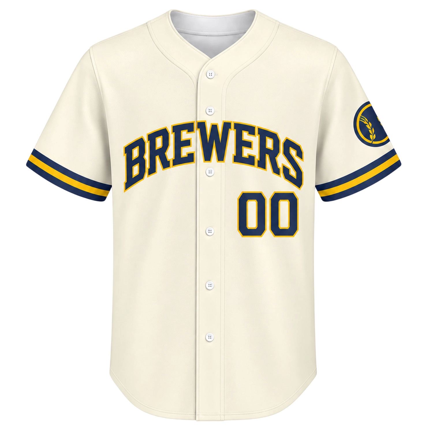 Milwaukee Brewers Custom Jersey Remarkable Cream Home