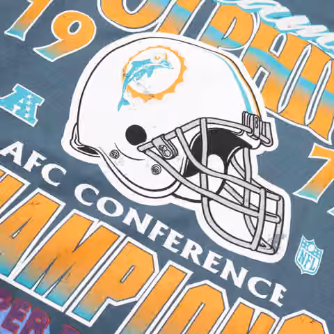 Miami Dolphins 1972 AFC Champions NFL T-Shirt Aqua view 3