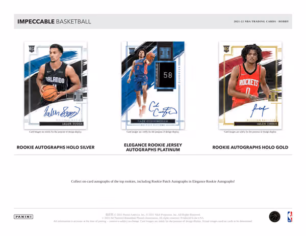 2021/22 Panini Impeccable Basketball Hobby Box NBA view 2