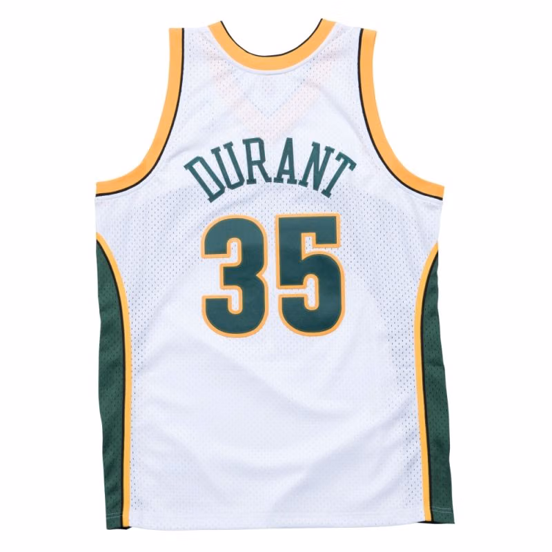 Kevin Durant #35 Seattle SuperSonics 2007-08 Mitchell & Ness Swingman NBA Jersey White view 2