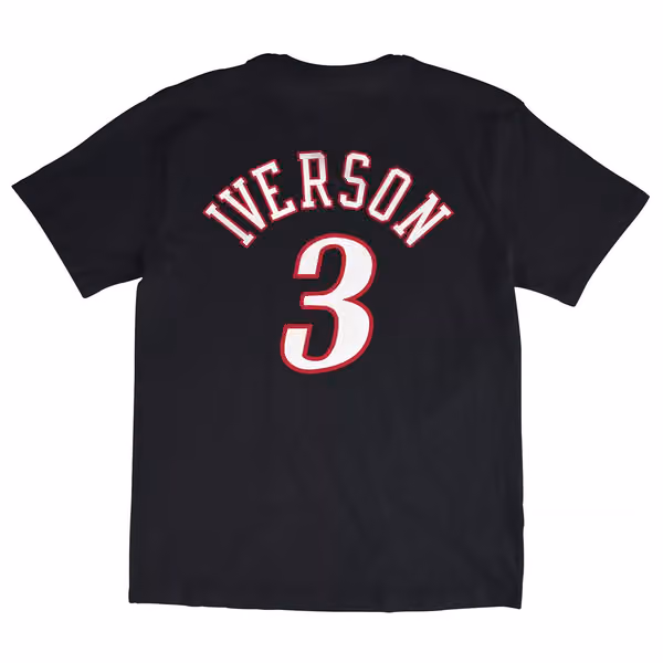 Allen Iverson #3 Philadelphia 76ers Mitchell & Ness NBA T-Shirt Black view 2