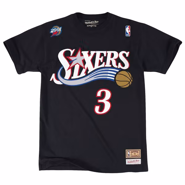 Allen Iverson #3 Philadelphia 76ers Mitchell & Ness NBA T-Shirt Black view 1