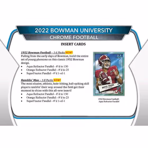 2022 Bowman Chrome University Football NCAA Blaster Box view 4