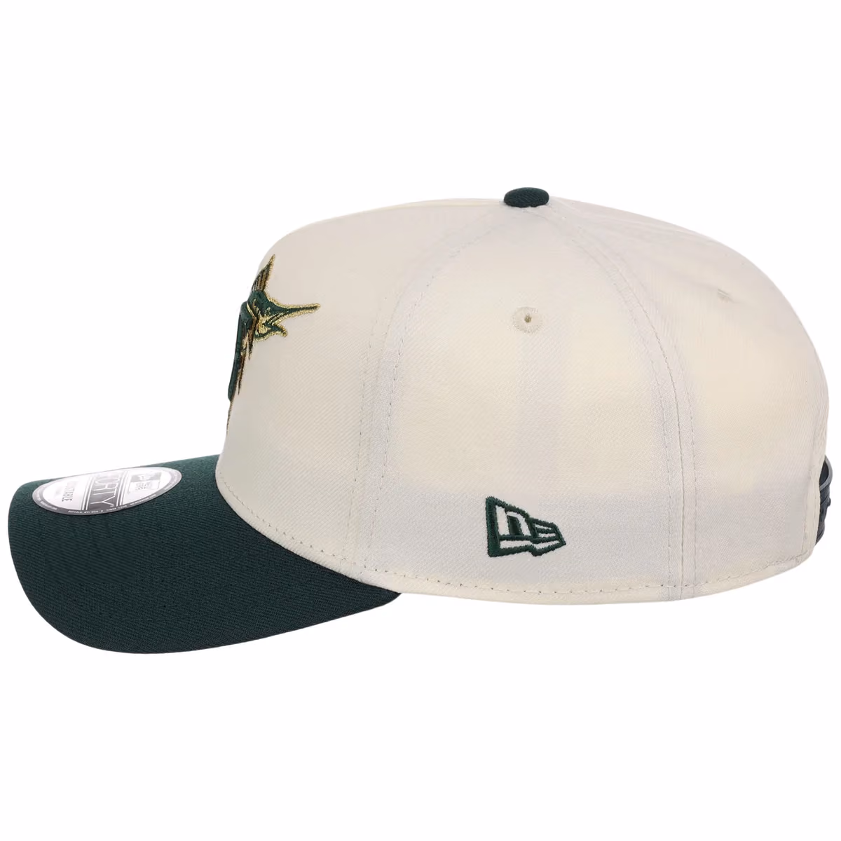 Miami Marlins MLB Chrome x Dark Green FASHION CORE New Era 9FORTY A-Frame detail view