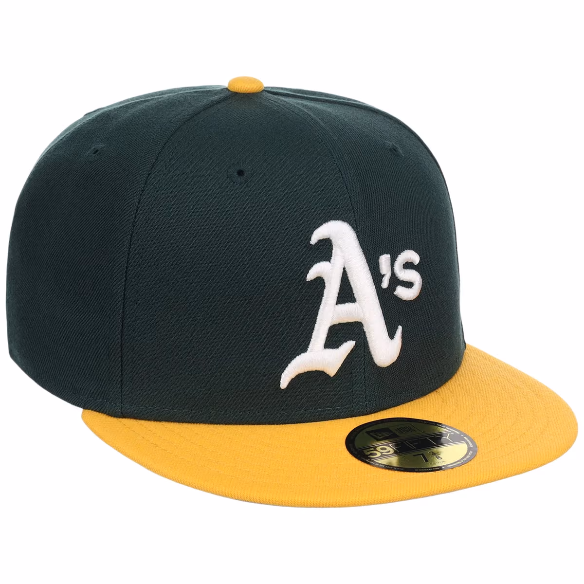 Oakland Athletics MLB Cooperstown Authentic Collection New Era 59FIFTY (Green/Yellow) front view