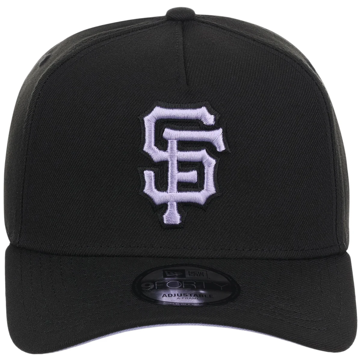 San Francisco Giants MLB Black x Lavender FASHION CORE New Era 9FORTY A-Frame detail view