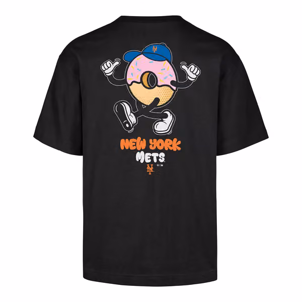 New York Mets Coffee Cartoon '47 Foundation MLB T-Shirt Black view 2