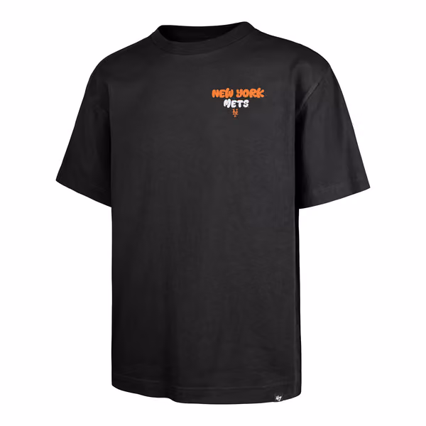 New York Mets Coffee Cartoon '47 Foundation MLB T-Shirt Black view 1