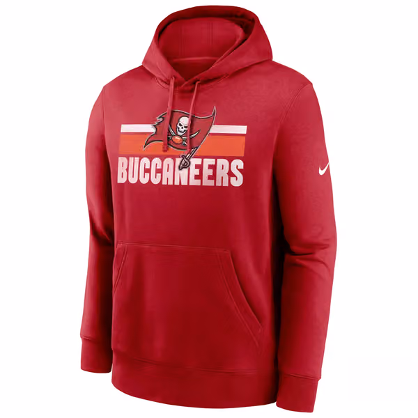 Tampa Bay Buccaneers Team Stripes Nike Club NFL Hoodie Red view 1
