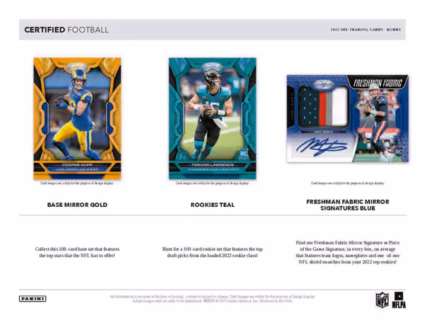 2022 Panini Certified NFL Football Hobby Box view 2