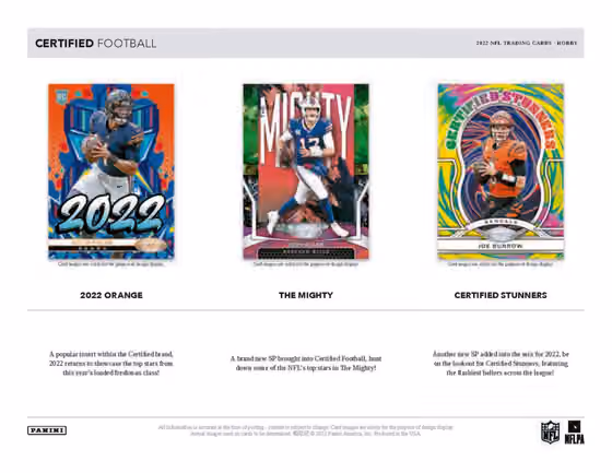 2022 Panini Certified NFL Football Hobby Box view 4