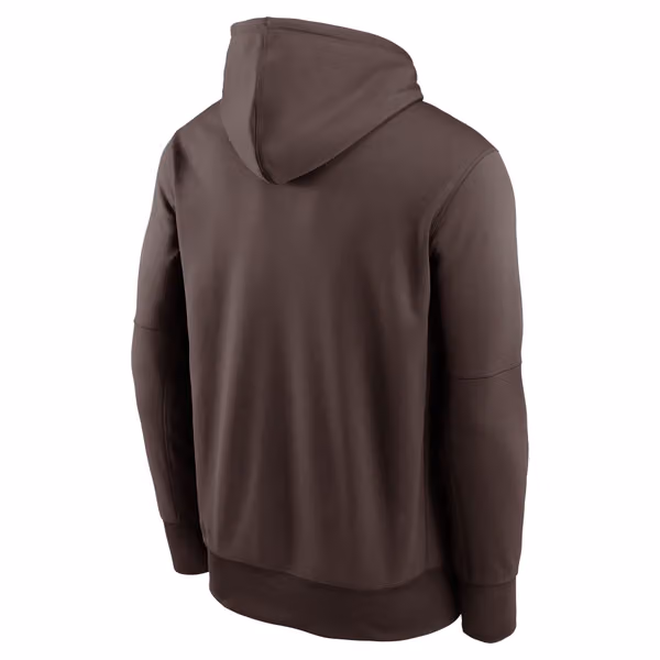 San Diego Padres Wordmark Nike Therma Dri-FIT MLB Hoodie Brown view 2