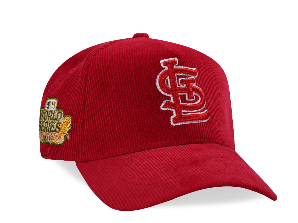 New Era St. Louis Cardinals World Series 2011 Red Corduroy Prime Edition 9Forty A Frame Snapback Hat front