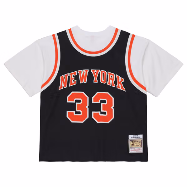 Patrick Ewing #33 New York Knicks Backward Jersey T-Shirt Black view 2