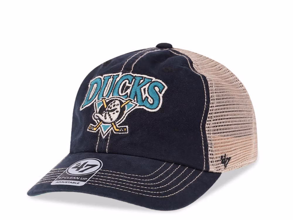 47Brand Anaheim Ducks Tuscaloosa Clean Up Trucker Snapback Hat front