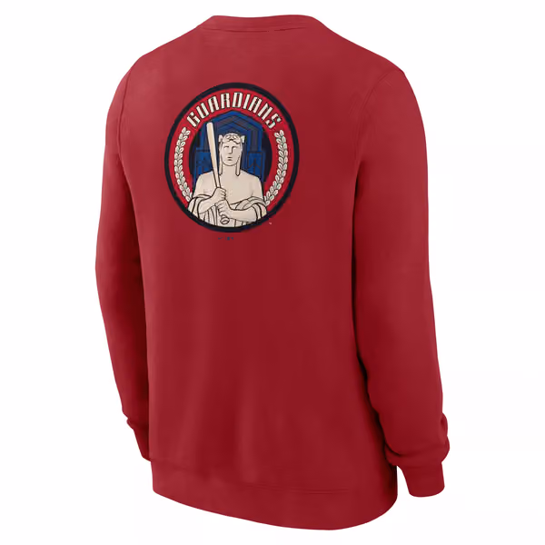 Cleveland Guardians City Connect 2-Hit Club Crew Pullover Red view 3