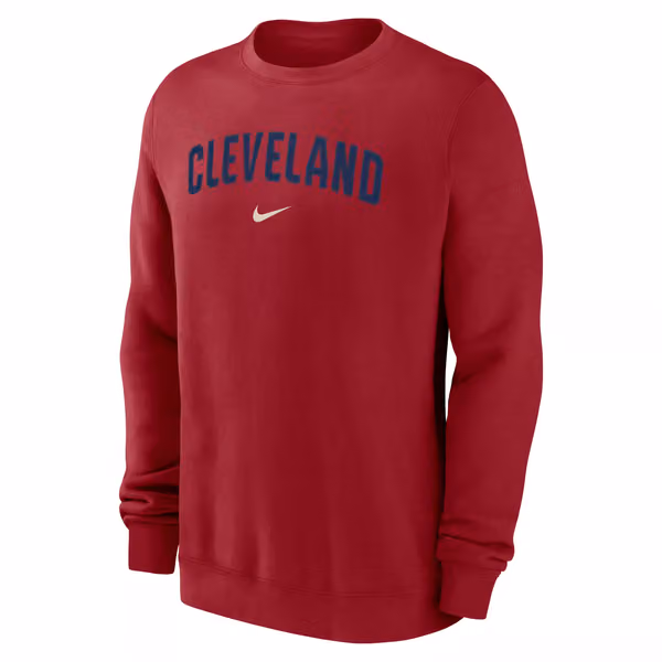 Cleveland Guardians City Connect 2-Hit Club Crew Pullover Red view 2