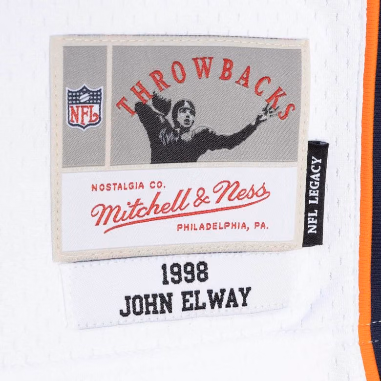 John Elway #7 Denver Broncos 1998 Mitchell & Ness Legacy NFL Jersey White view 3