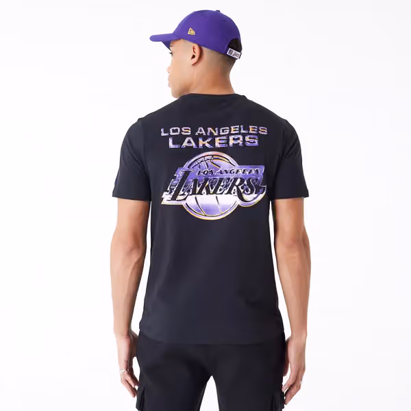 Los Angeles Lakers Holographic New Era NBA T-Shirt Black view 1