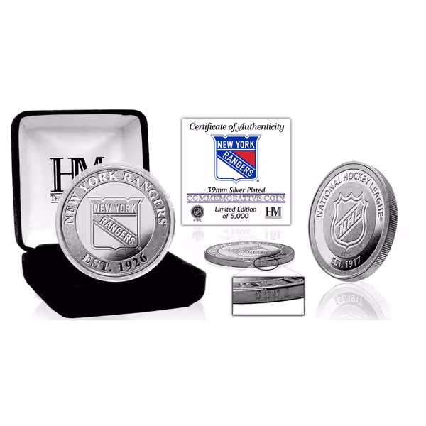 New York Rangers NHL Team Silver Mint Coin view 1