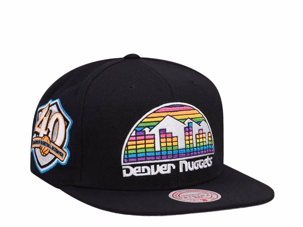 Mitchell & Ness Denver Nuggets 40th Anniversary Neon Tropical Hardwood Classic Snapback Hat front