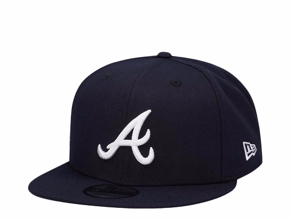 New Era Atlanta Braves Navy Classic Edition 9Fifty Snapback Hat front