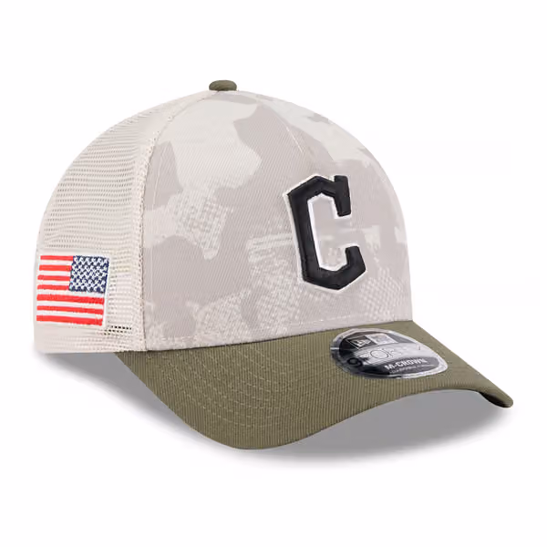 Cleveland Guardians 2025 MLB Armed Forces 9FORTY M-Crown A-Frame Snapback Cap product photo