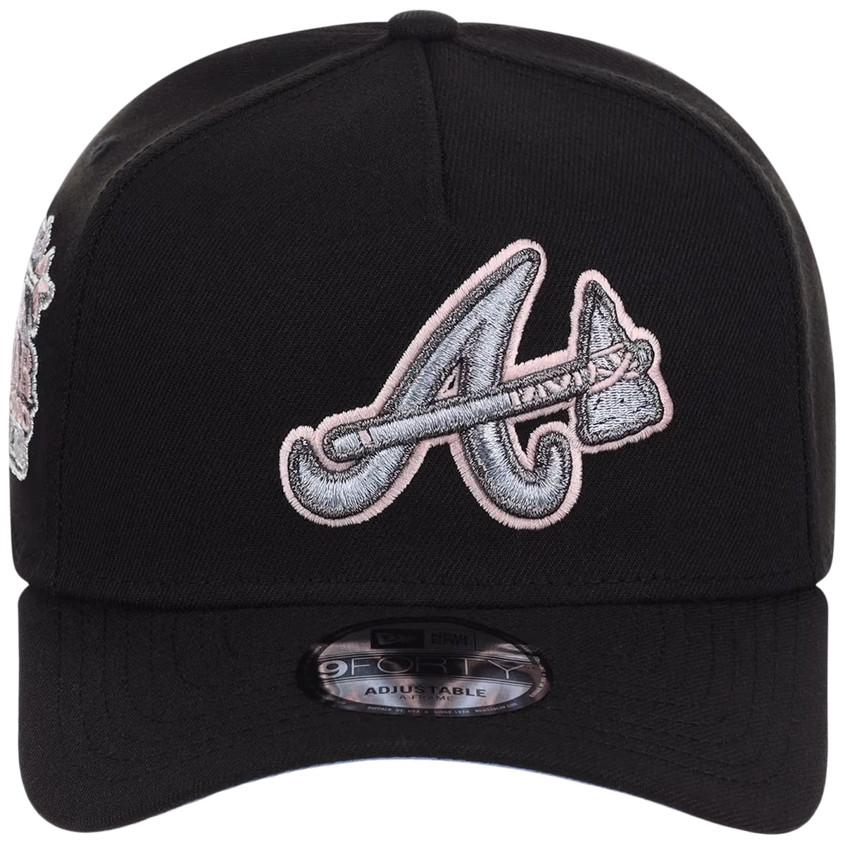 Atlanta Braves MLB Pewter Skies New Era 9FORTY A-Frame detail view