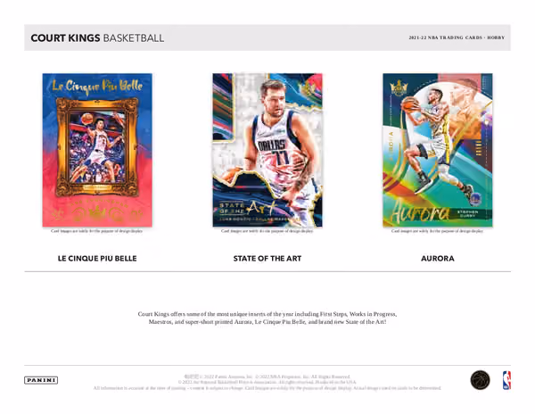 2021/22 Panini Court Kings Basketball Hobby Box NBA view 4