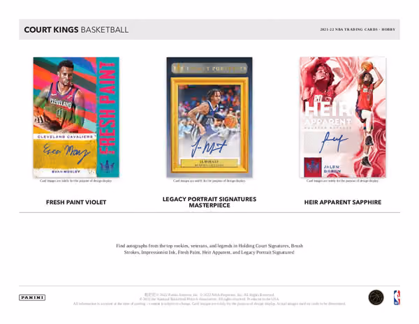 2021/22 Panini Court Kings Basketball Hobby Box NBA view 2