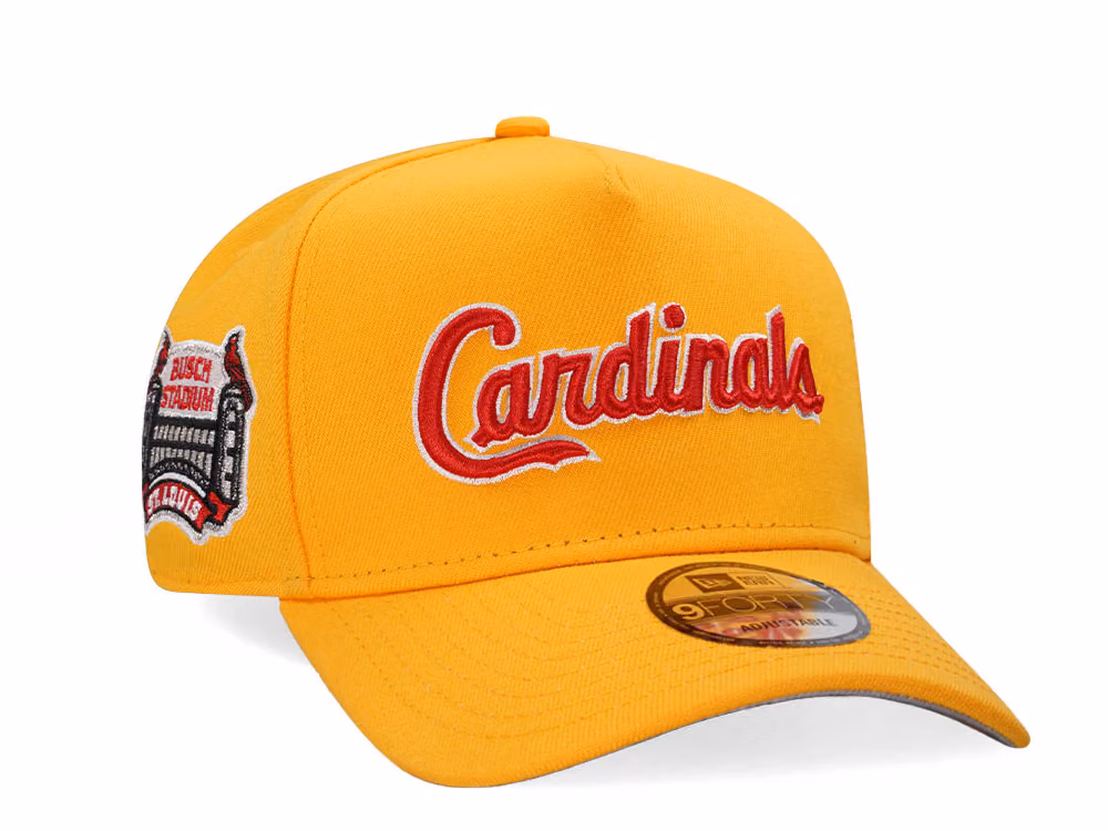 New Era St. Louis Cardinals Busch Stadium Yellow Classic 9Forty A Frame Snapback Hat front