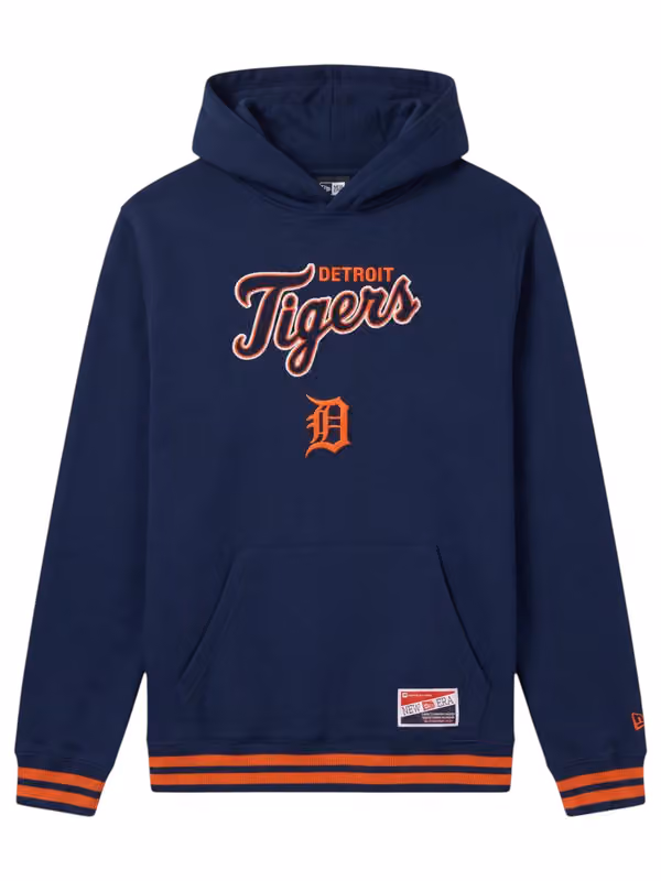 Detroit Tigers Felt Logo Throwback MLB Hoodie Navy view 1