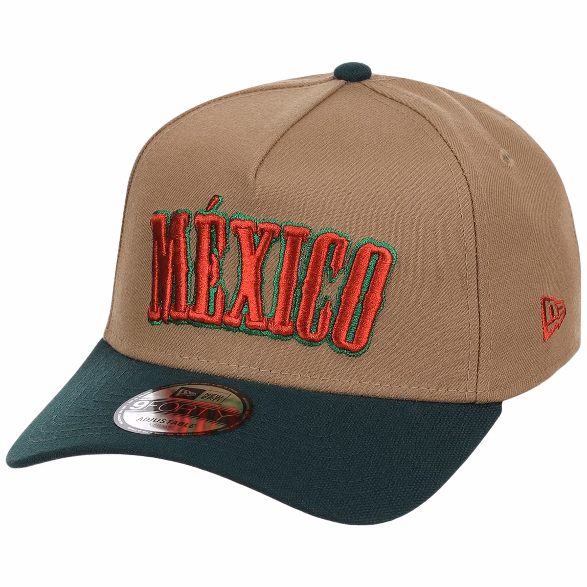 Mexico Independence Day - Crown the Country New Era 9FORTY (Khaki/Dark Green) detail view