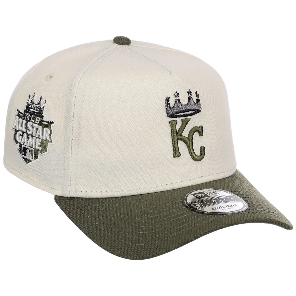 Kansas City Royals MLB Chrome Olive New Era 9FORTY front view