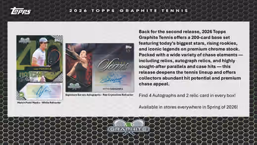 2026 Topps Graphite Tennis Hobby Box view 2