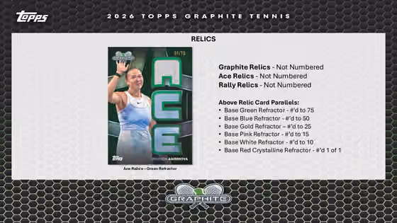 2026 Topps Graphite Tennis Hobby Box view 7