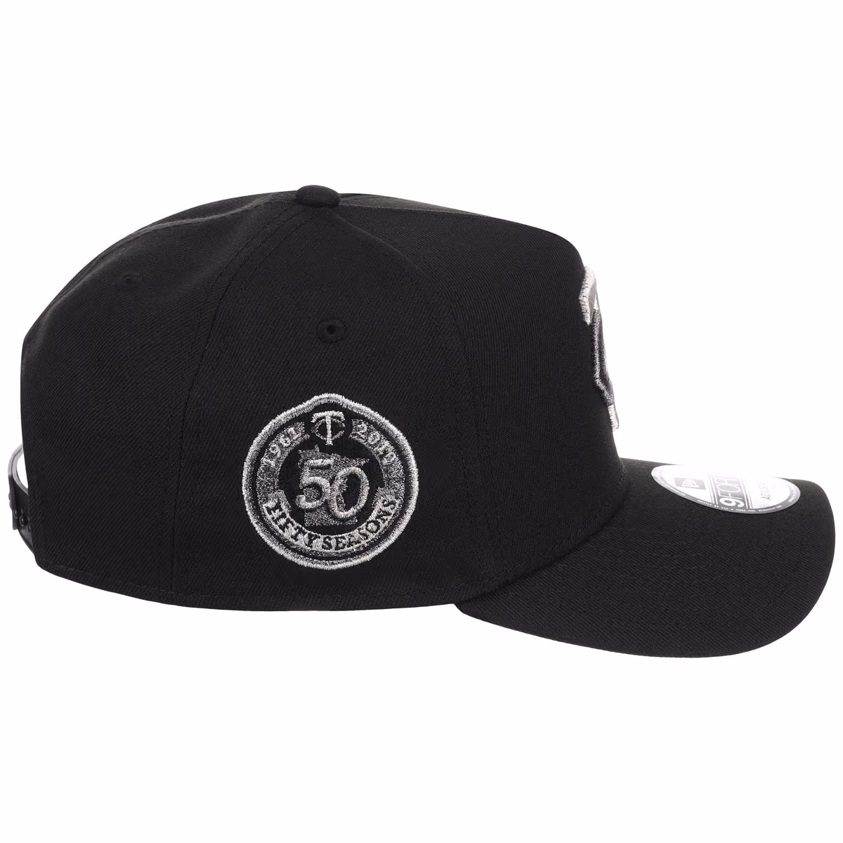 Minnesota Twins MLB Liquid Titanium New Era 9FORTY A-Frame detail view